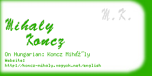 mihaly koncz business card